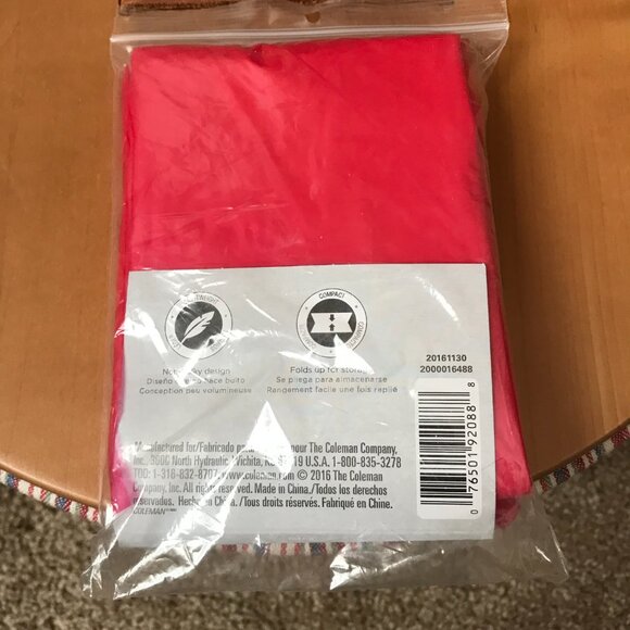 New, Never Used - Coleman Red Emergency Poncho - Unisex/One Size - Picture 5 of 5